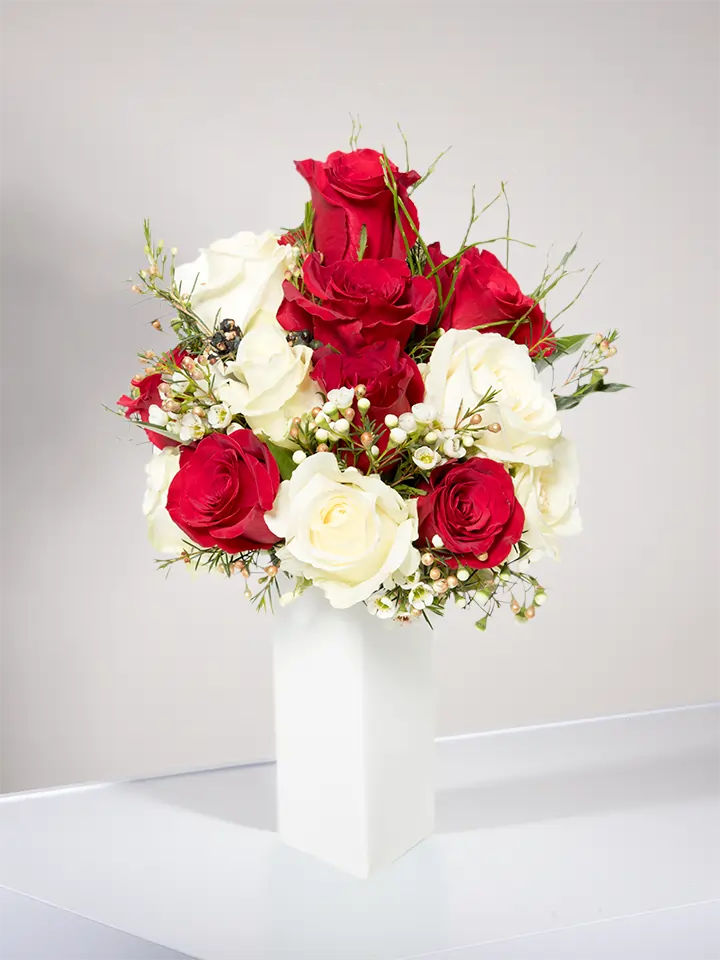 Bouquet rose bianche e rosse